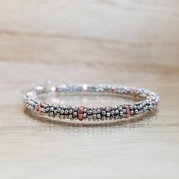 Ladies Two Tone Silver & Copper Beaded Bra… - Picture 2 of 13